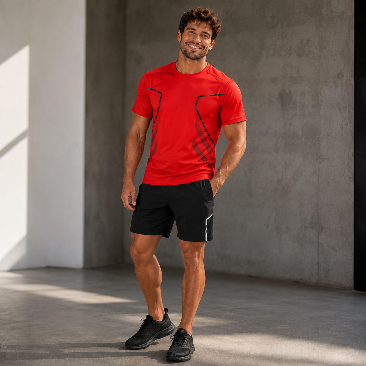Ensemble Padel Homme 2 Pièces – T-Shirt & Short, Séchage Rapide & Respirant