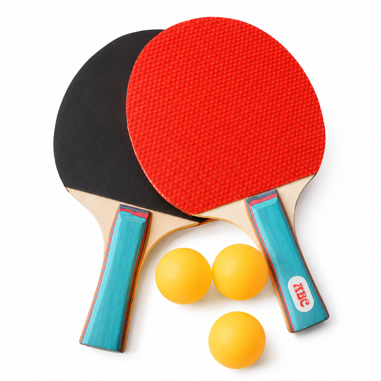 Set de 2 Raquettes Ping-Pong + 3 Balles – Kit Débutant