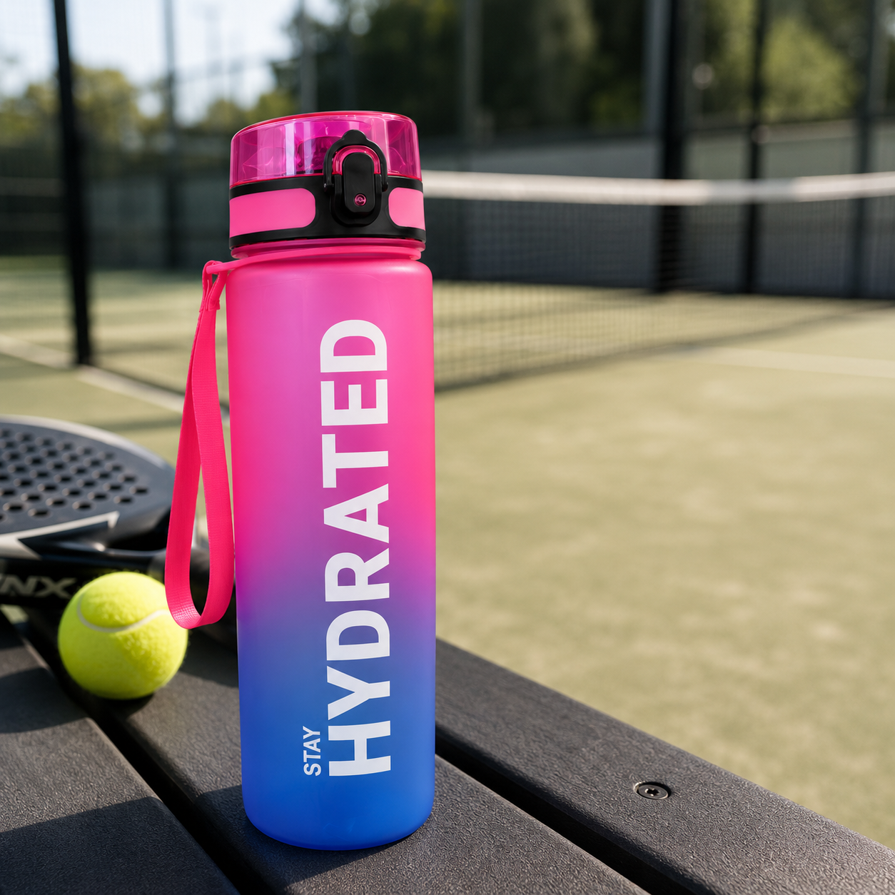 Gourde Padel 1L | Bouteille Sport Étanche avec Poignée