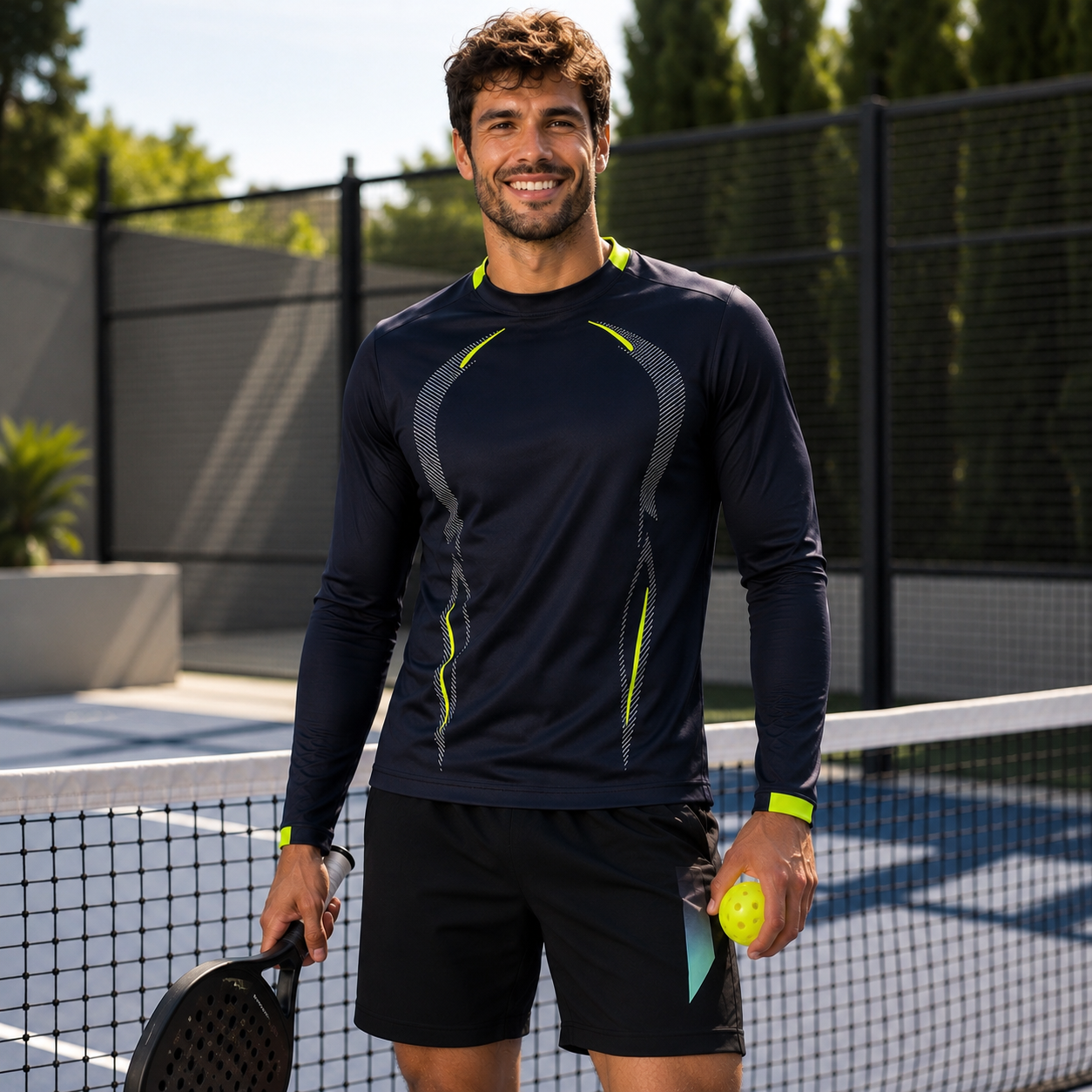 T-Shirt Manches Longues Padel Homme – Oversize, Respirant & Séchage Rapide