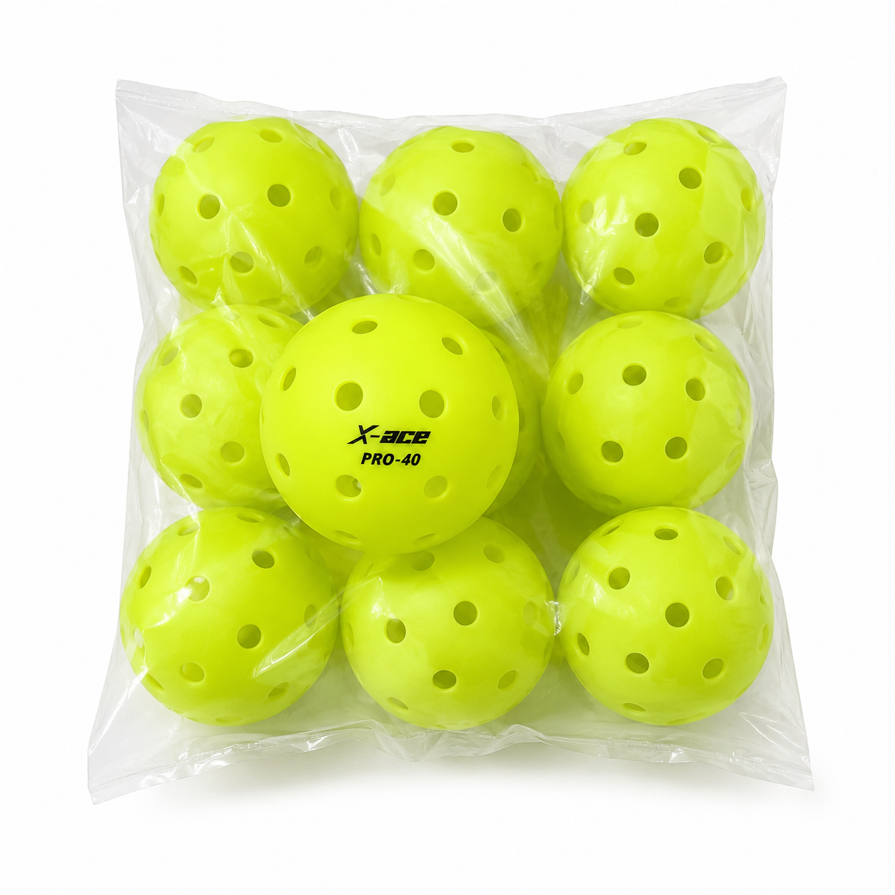 Balles Pickleball 40 Trous | Lot 40 Pièces | Haute Visibilité Verte
