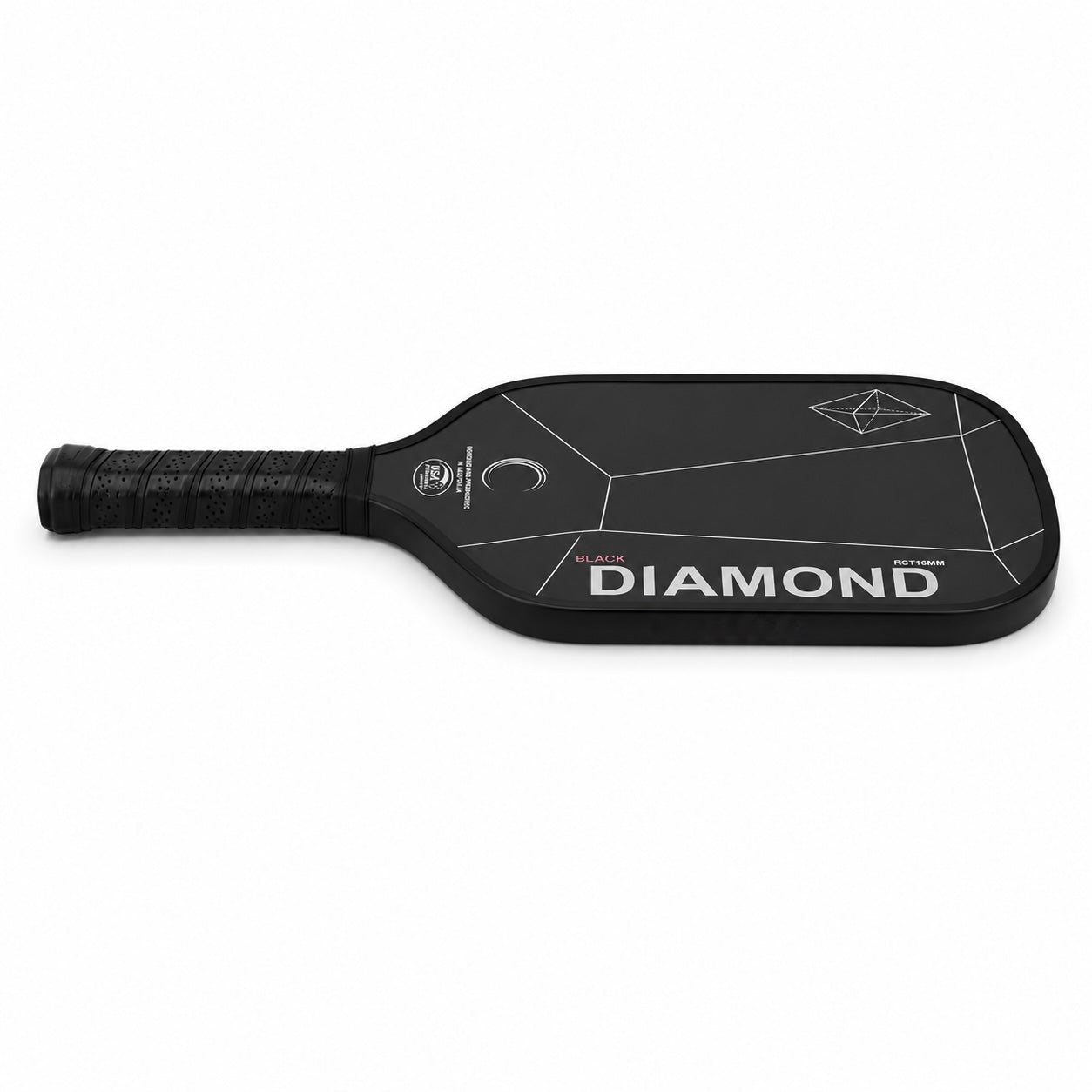 Raquette de Pickleball Fibre de Carbone T700 — Surface Noire Mate, 16mm, 220g, Spin Optimisé