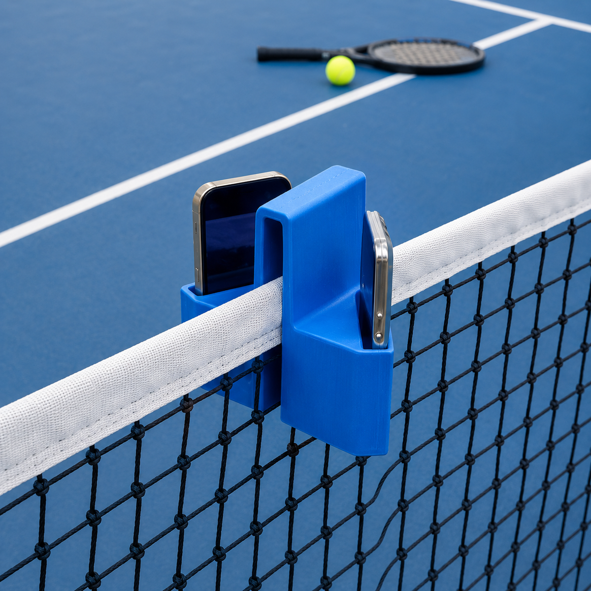Support Téléphone Clip Filet de Tennis - Analyse de Match