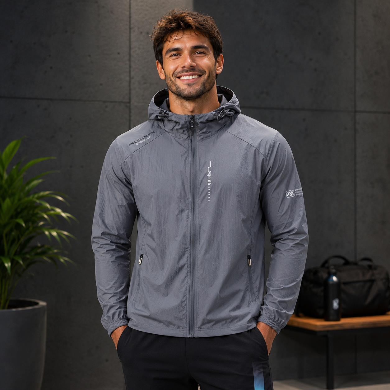 Veste Anti-UV Padel Homme UPF50+ – Coupe-Vent Légère & Séchage Rapide