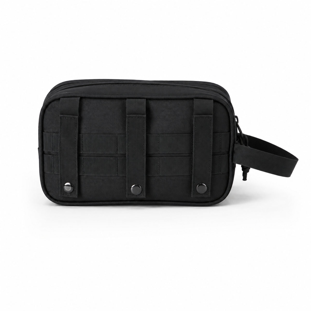 Trousse vestiaire padel tactique noire avec sangles molle - vue de face