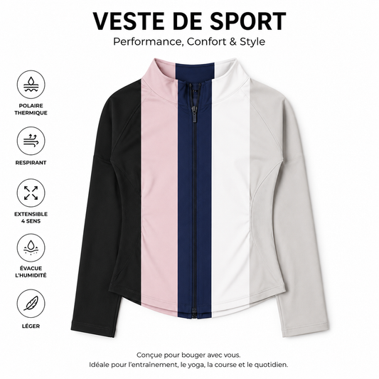 Veste Sport Femme Sans Couture Zippée – Yoga, Padel & Pilates