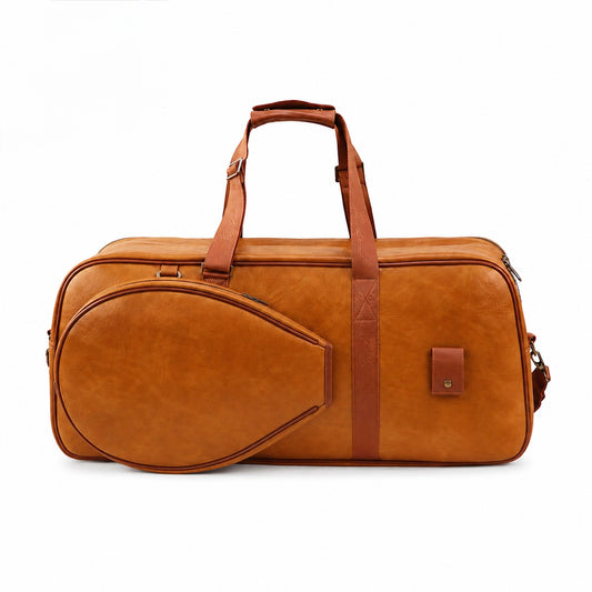 Sac de Tennis Cuir Vintage Multifonctionnel – Porte-Raquette Détachable