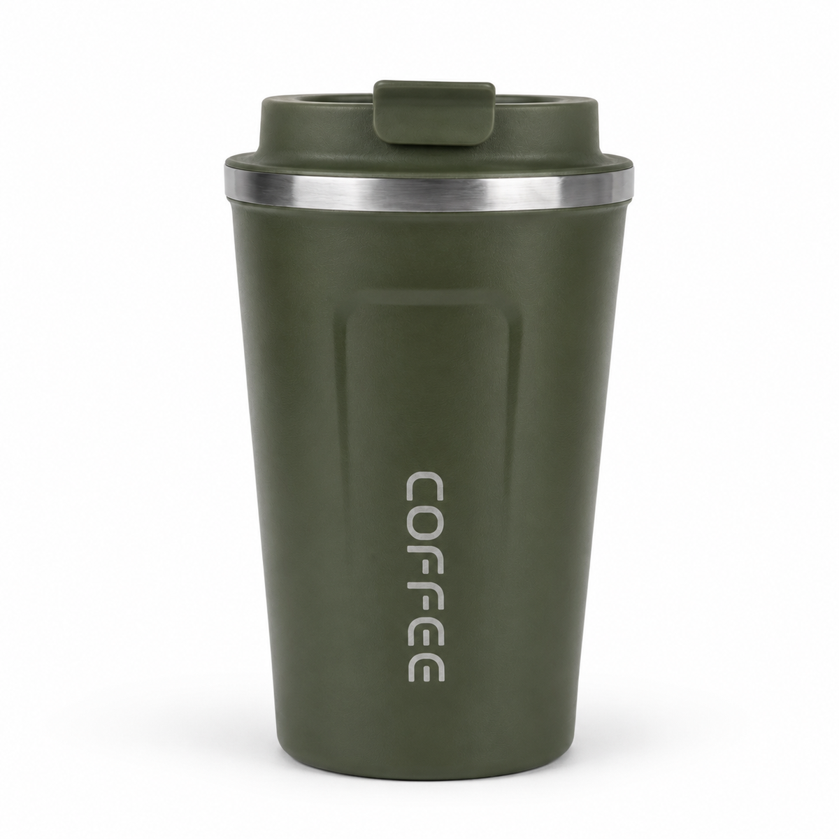 Mug isotherme padel vert kaki - vue de face