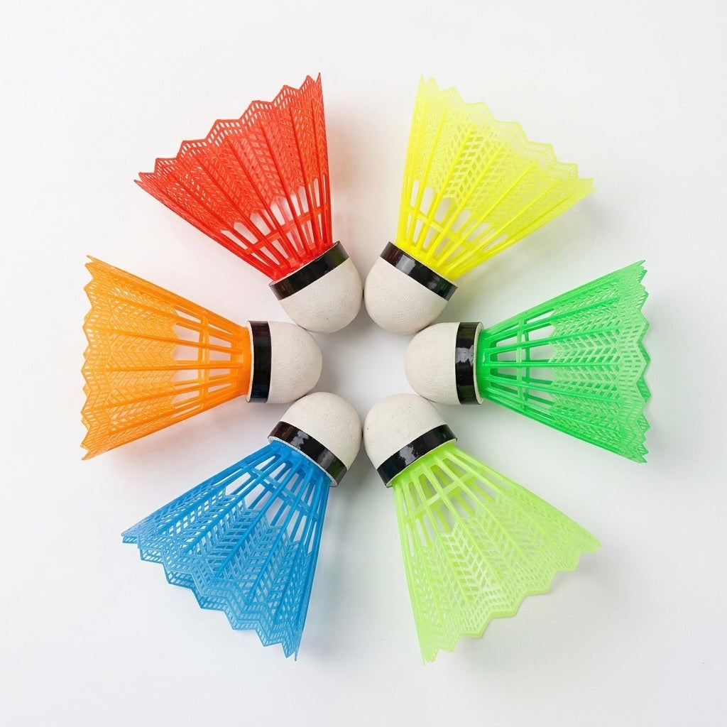 Volants Badminton Colorés en Mousse – Lot de 12 pour Jeux Loisir