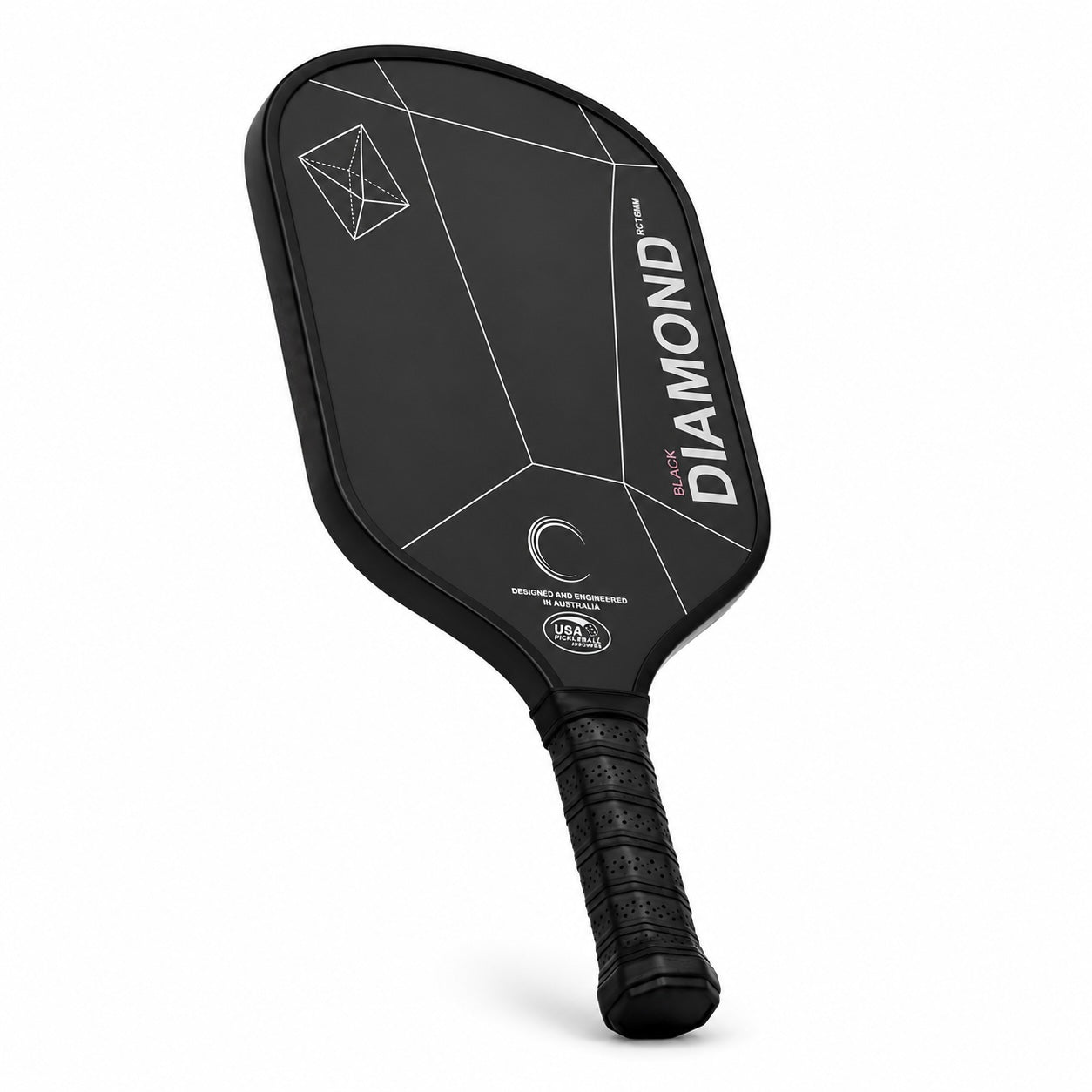 Raquette de Pickleball Fibre de Carbone T700 — Surface Noire Mate, 16mm, 220g, Spin Optimisé