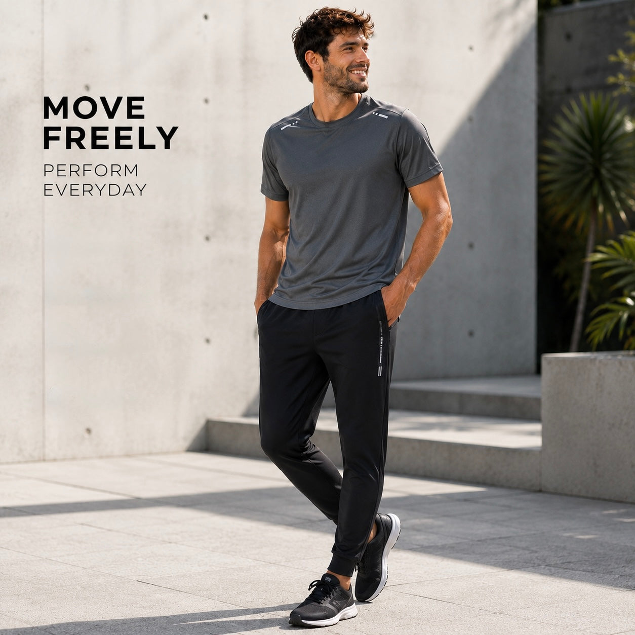Pantalon Sport Homme | Long Séchage Rapide | Fermeture Éclair