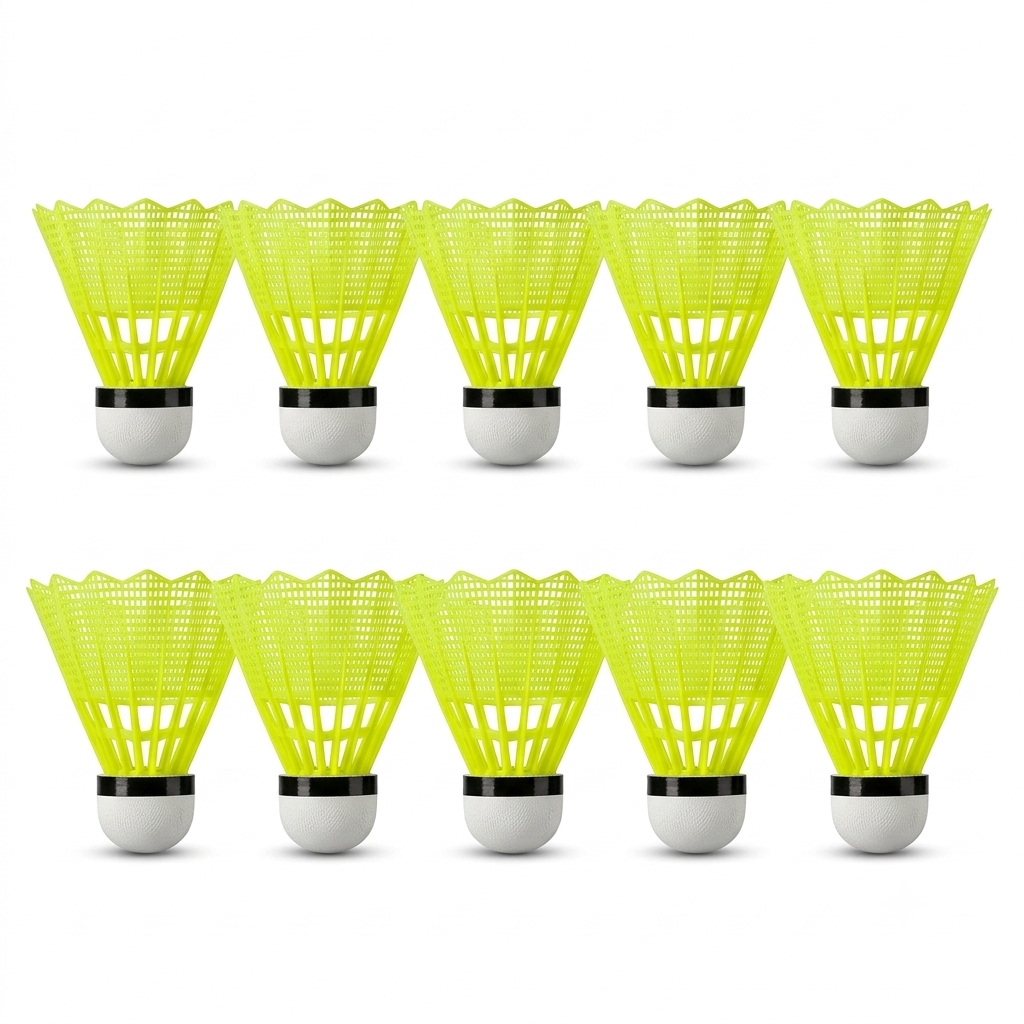 Volants Badminton Plastique Nylon Résistants au Vent – Lot de 10
