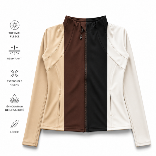 Veste Padel Femme Zippée – Col Montant & Séchage Rapide | Automne-Hiver