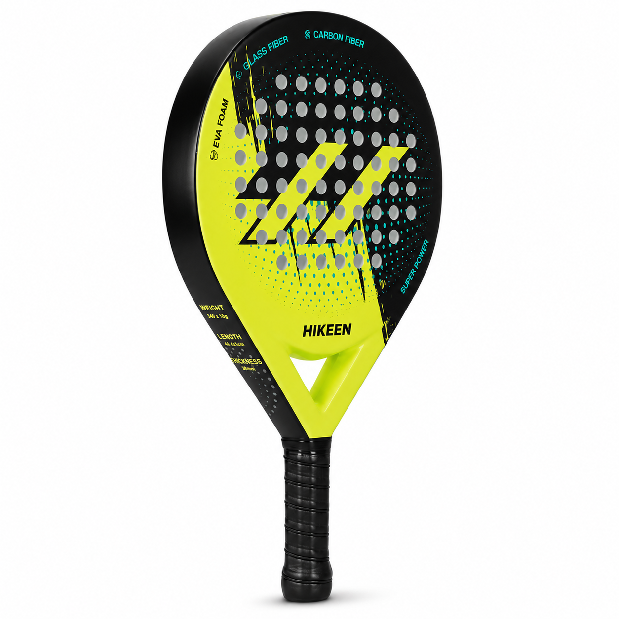 Raquette Padel Carbone + Fibre de Verre – EVA Foam, 68 Trous