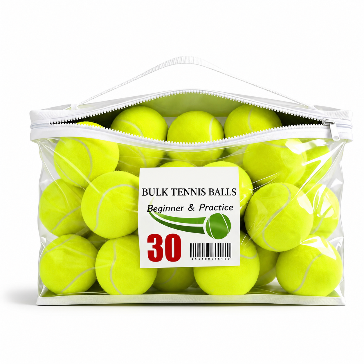 Pack de 30 Balles de Tennis – Entraînement avec Sac de Transport