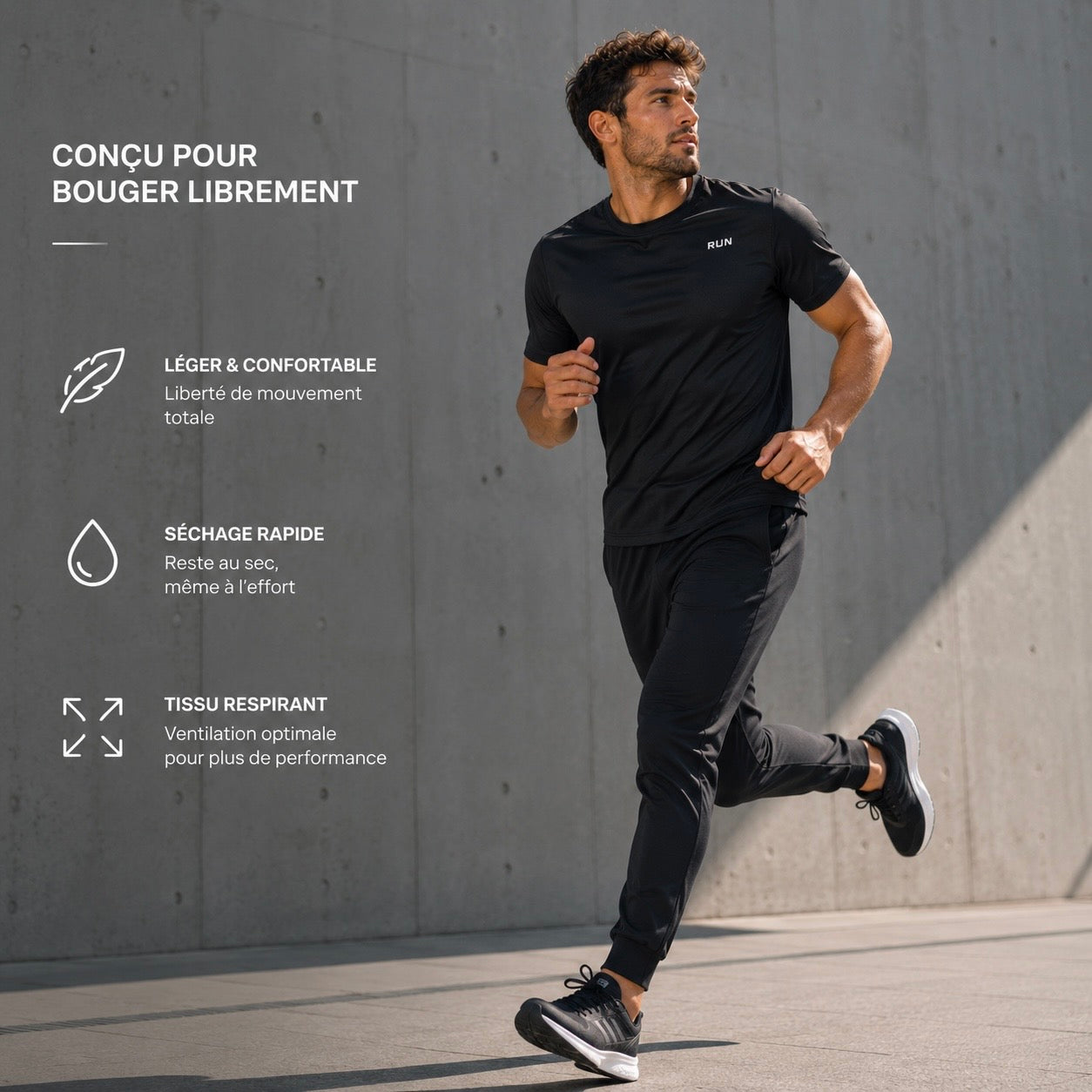 T-shirt Homme Séchage Rapide | Évacuation Humidité | Gym
