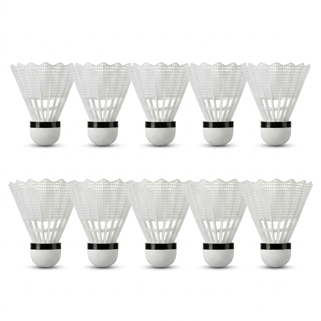 Volants Badminton Plastique Nylon Résistants au Vent – Lot de 10