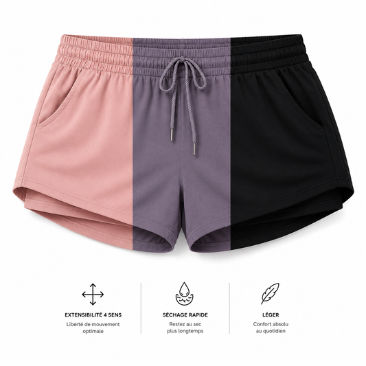 Short Padel Femme Taille Haute – Double Couche & Séchage Rapide