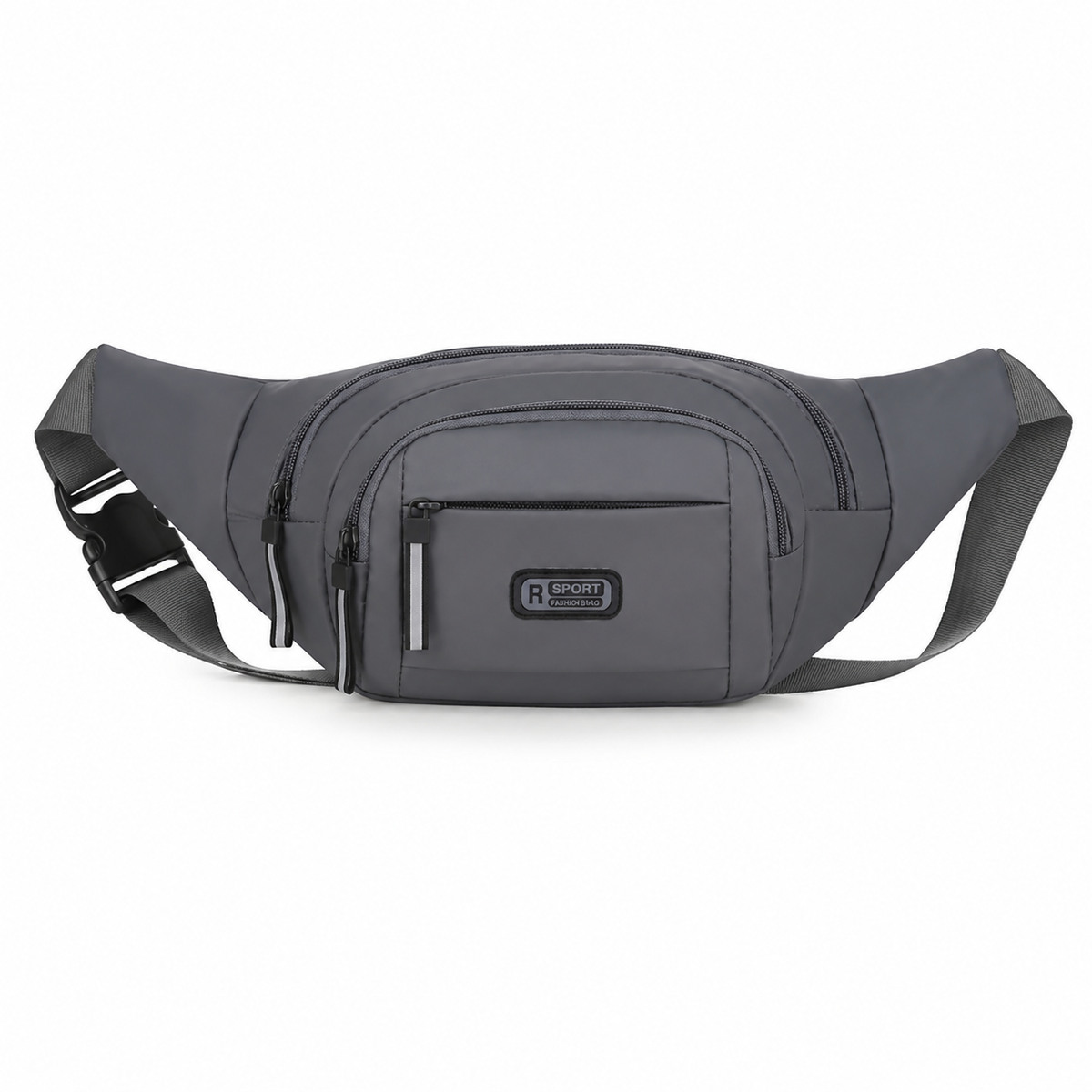 Sac banane anti-vol sport gris - vue de face