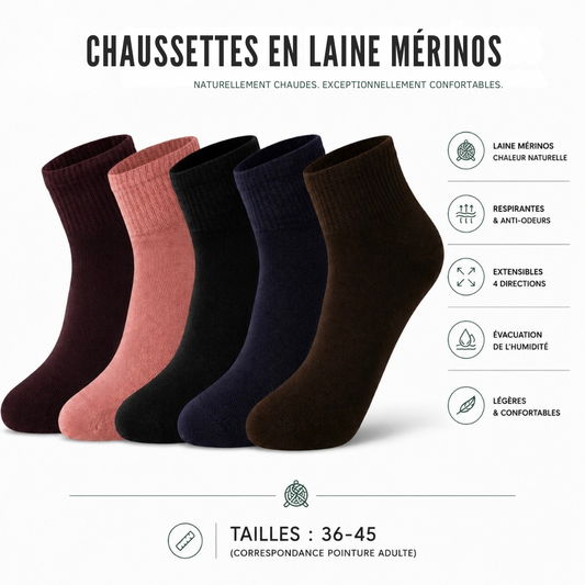 Chaussettes Padel & Pickleball Laine Mérinos – Coussin Thermique & Respirant