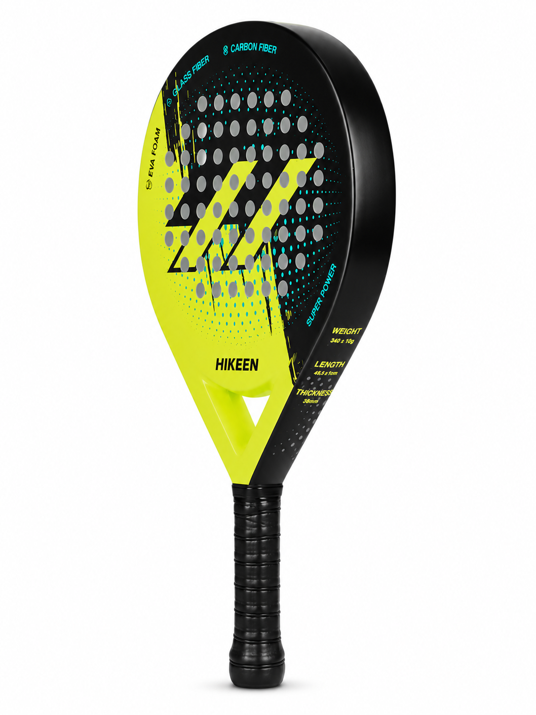 Raquette Padel Carbone + Fibre de Verre – EVA Foam, 68 Trous