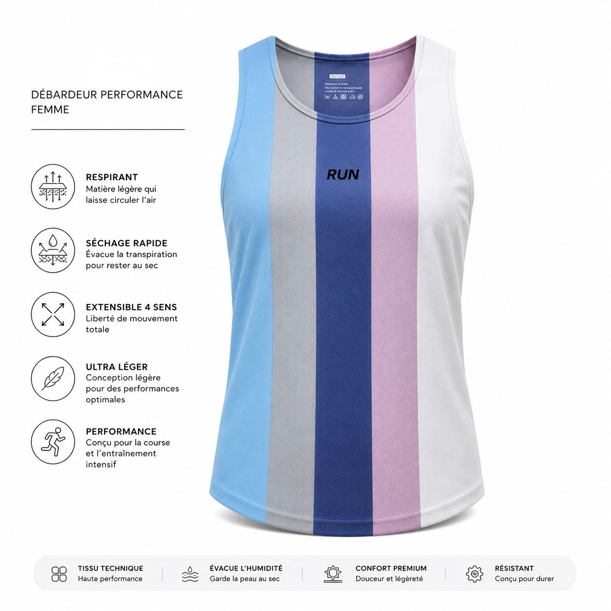 Débardeur Padel Femme – Séchage Rapide & Léger | Sans Manches