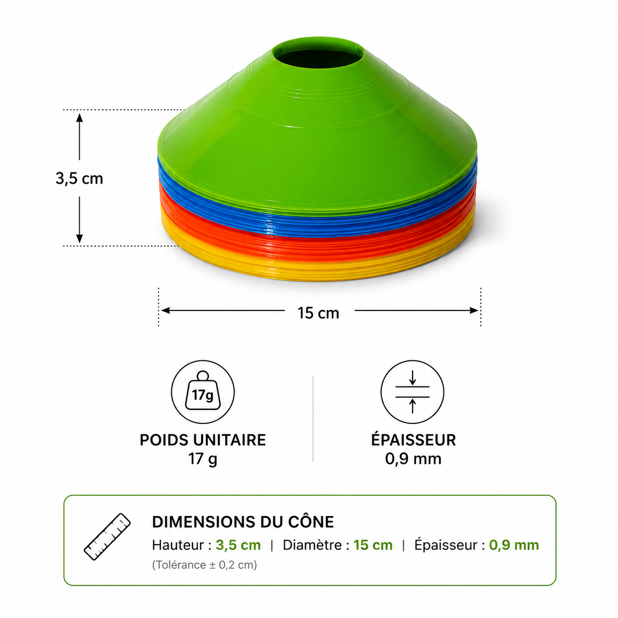 Disques de Marquage Sport – Plots Plats Multicolores mixtes (Enfants)