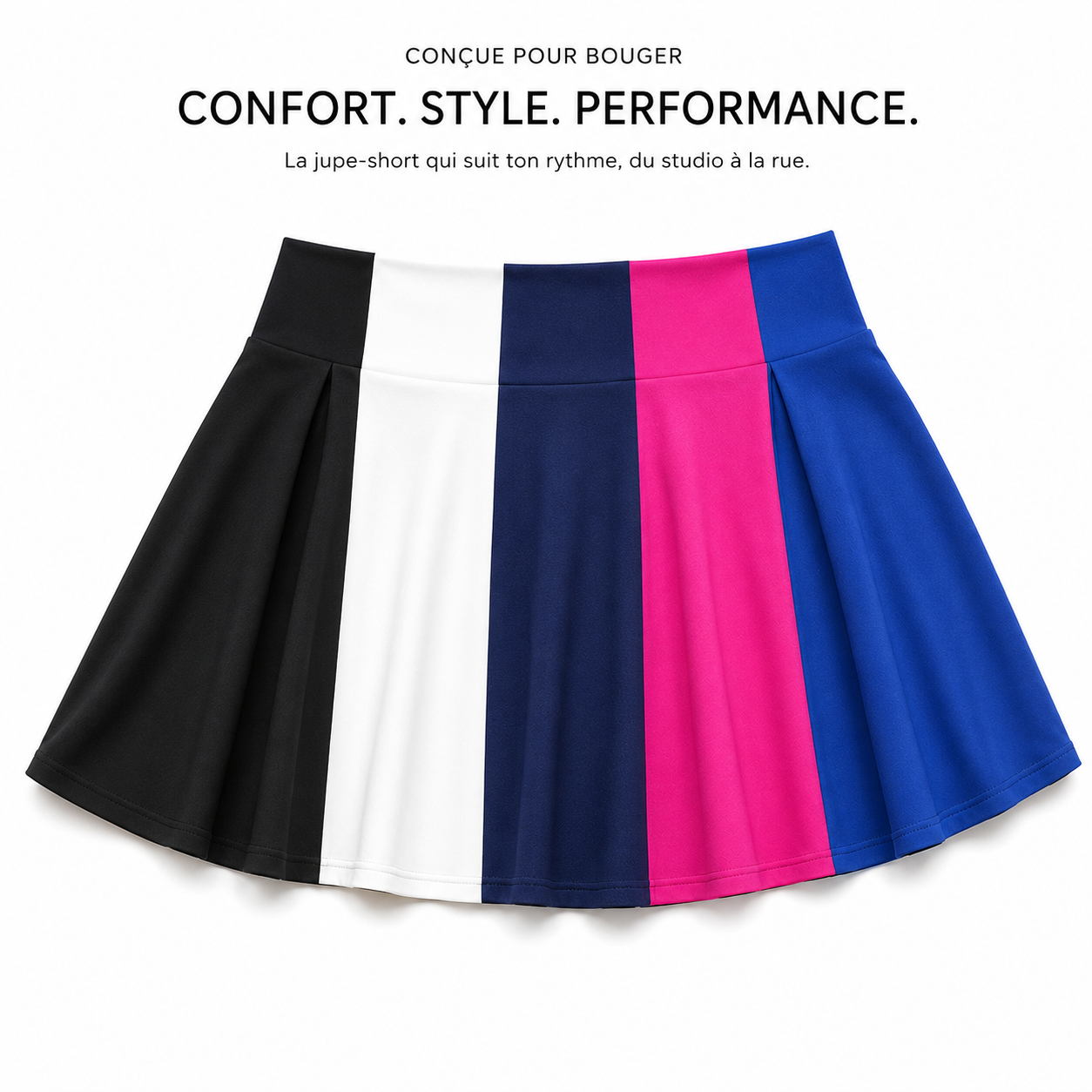 Jupe Short Padel Femme Plissée – Taille Haute & Short Intégré