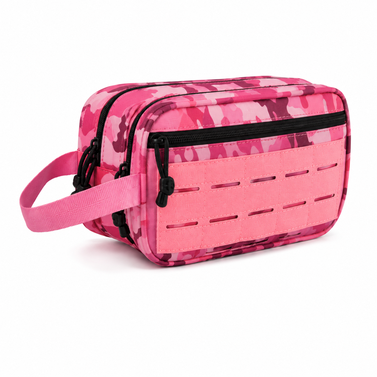 Trousse vestiaire padel tactique camouflage rose - vue en angle
