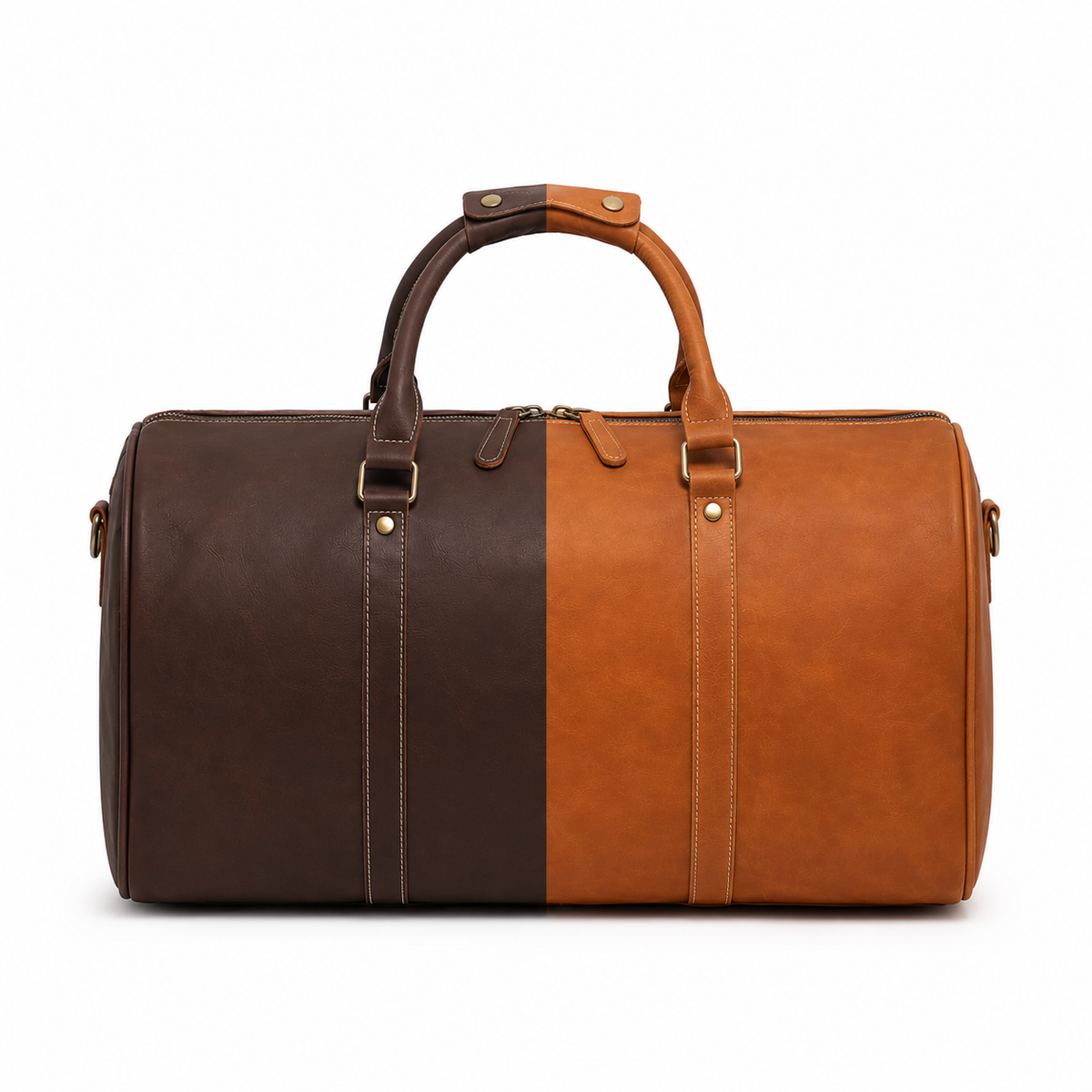 Sac de Voyage Cuir Marron Café – Ordinateur 15" & Compartiment Chaussures