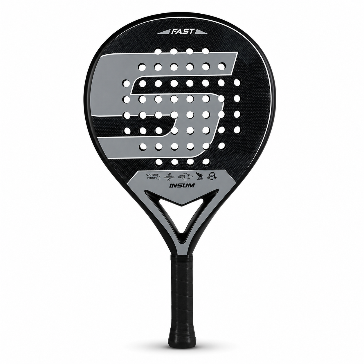 Raquette de Padel Carbon Fiber Black  – Légère & Puissante | Noyau EVA | Débutant à Intermédiaire