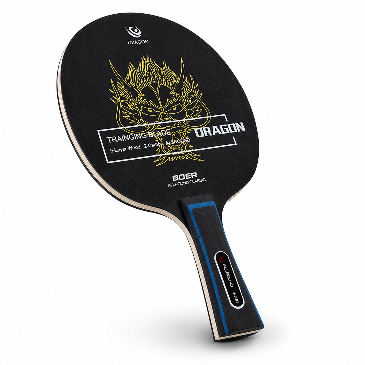 Raquette de Tennis de Table Assemblée 5 Bois + 2 Carbone – Prête à Jouer