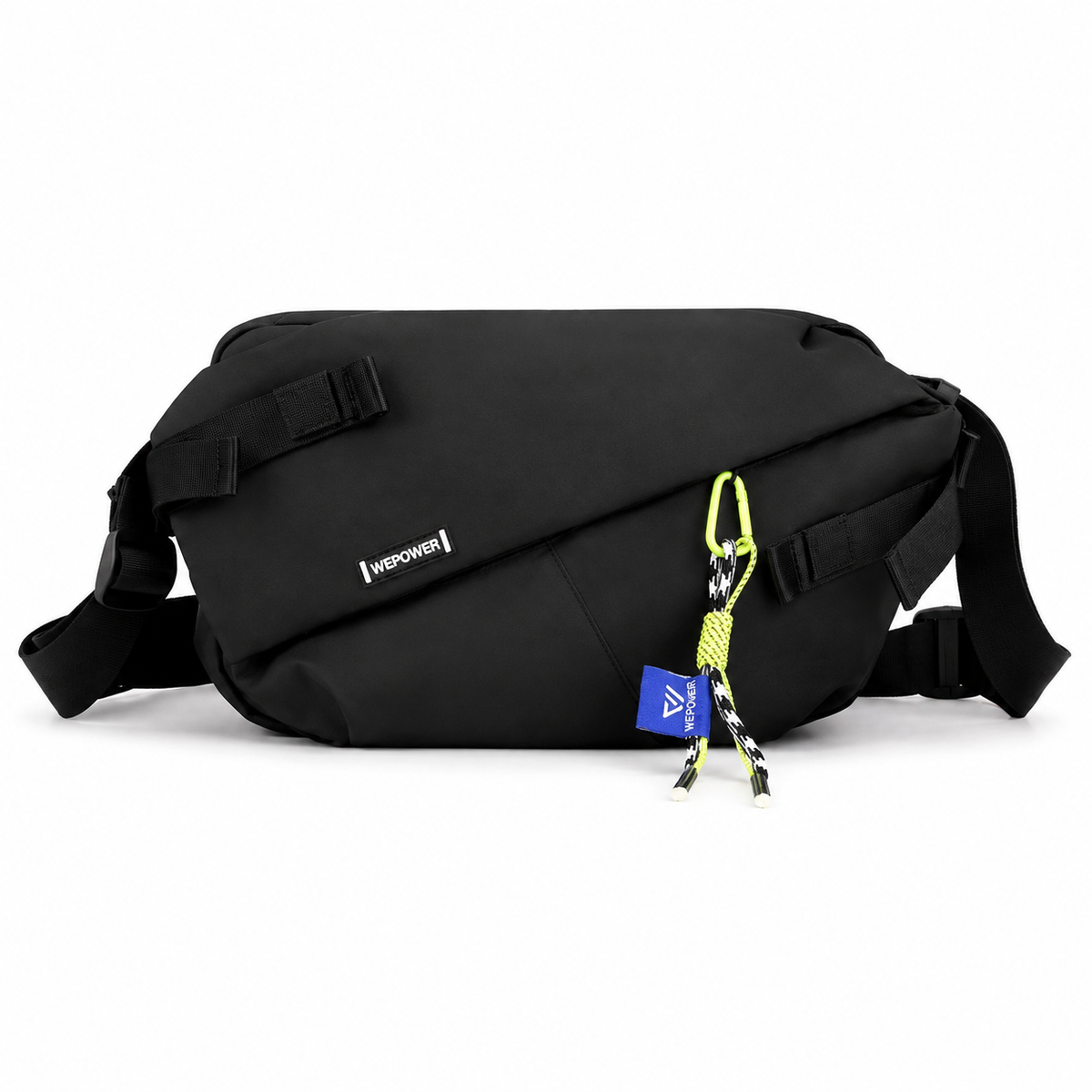 Sac banane en nylon noir - vue de face