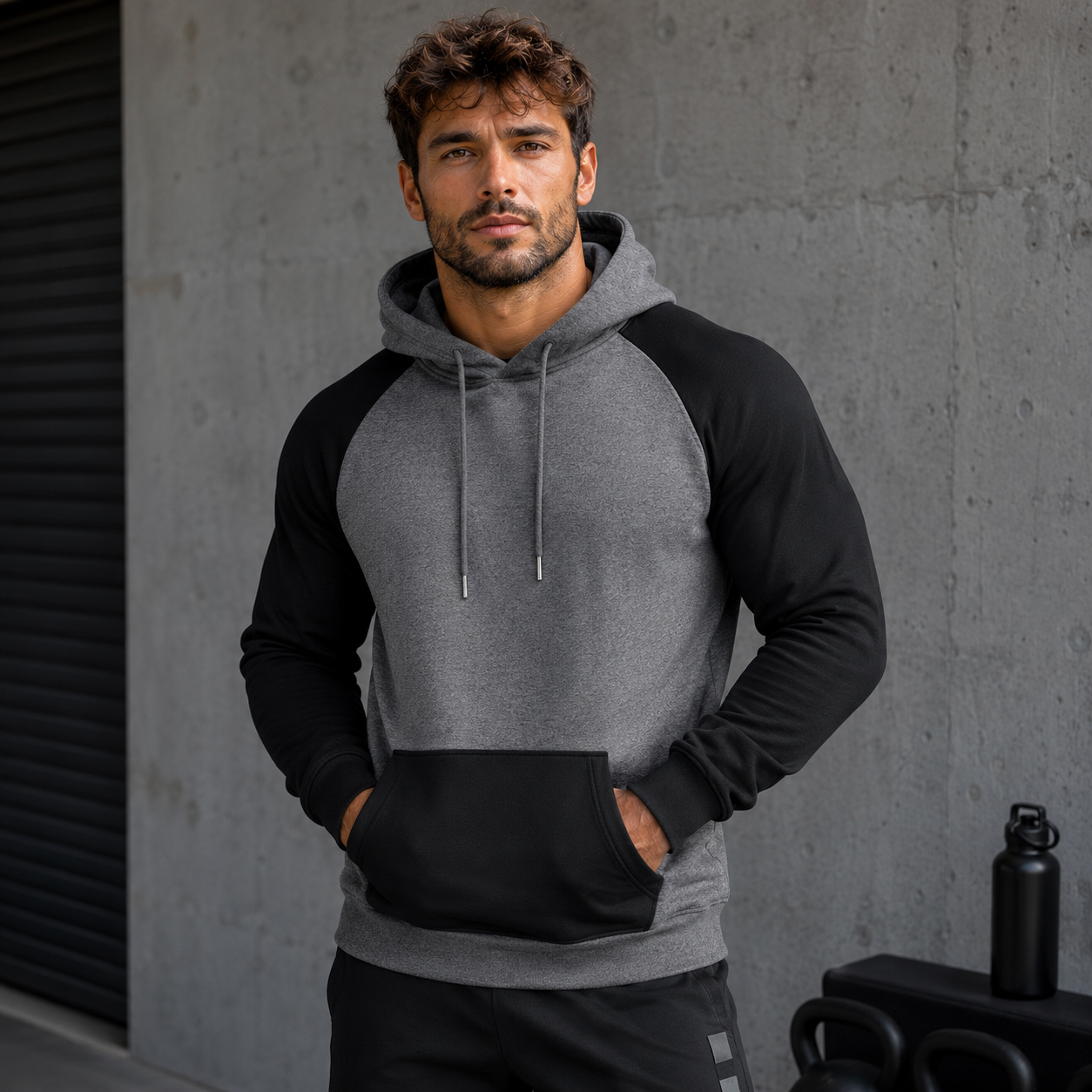 Sweat à Capuche Padel Homme – Raglan Bicolore, Chaud & Sport