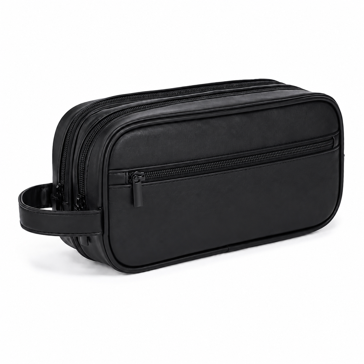 Trousse vestiaire padel en cuir noir - vue en angle