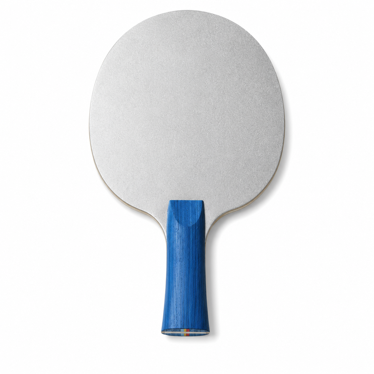 Raquette lestée en métal avec manche bleu, vue de face