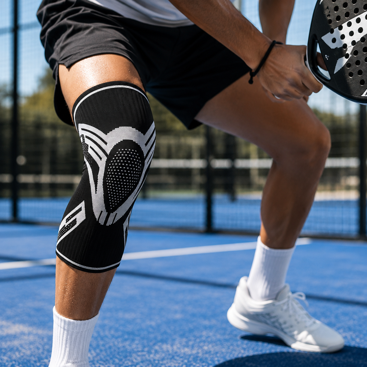 Genouillère de Compression Rotulienne – Padel, Tennis & Sport