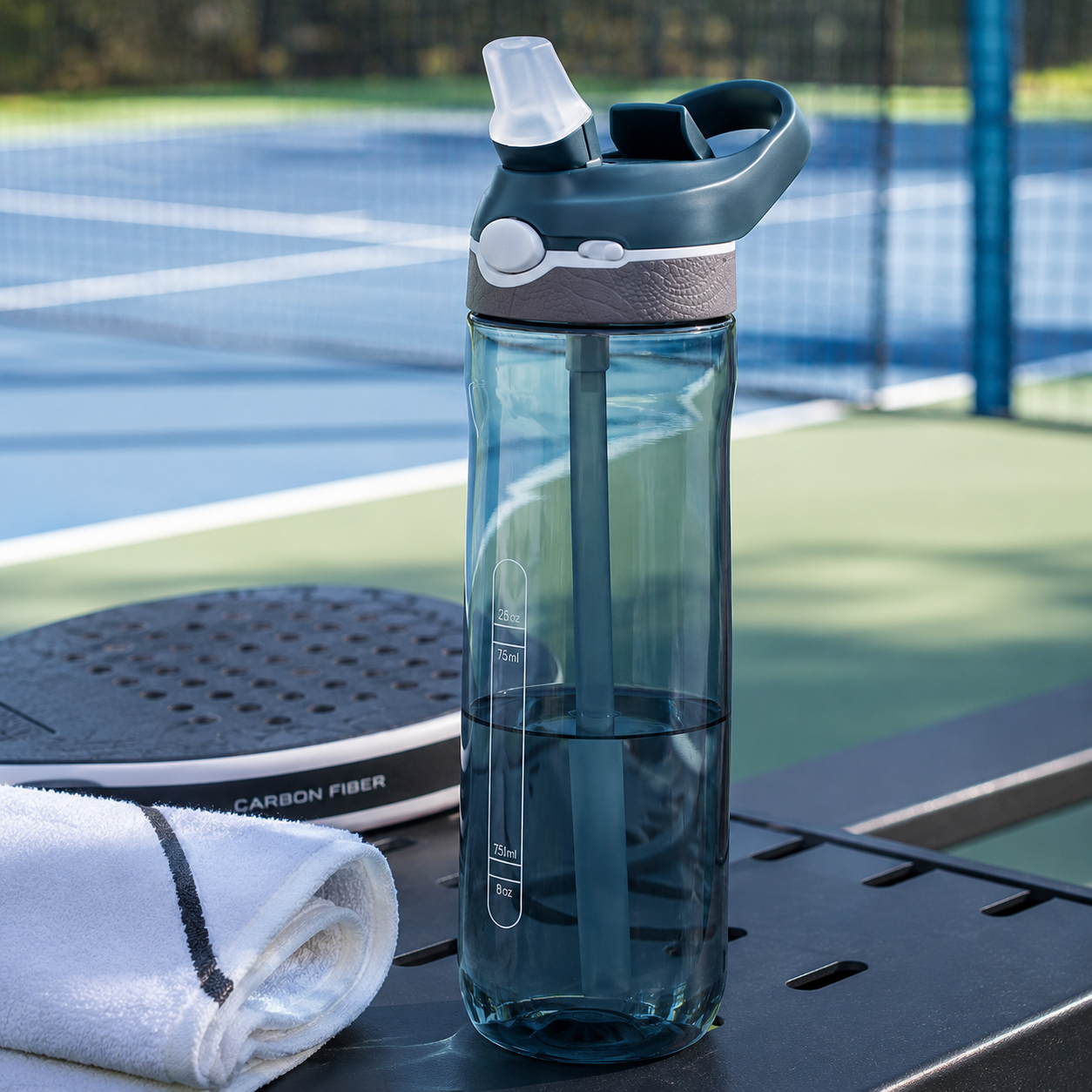 Gourde Padel Tritan 750ml avec Paille | Sans BPA