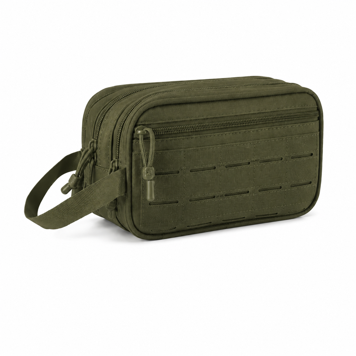 Trousse vestiaire padel tactique verte kaki - vue en angle