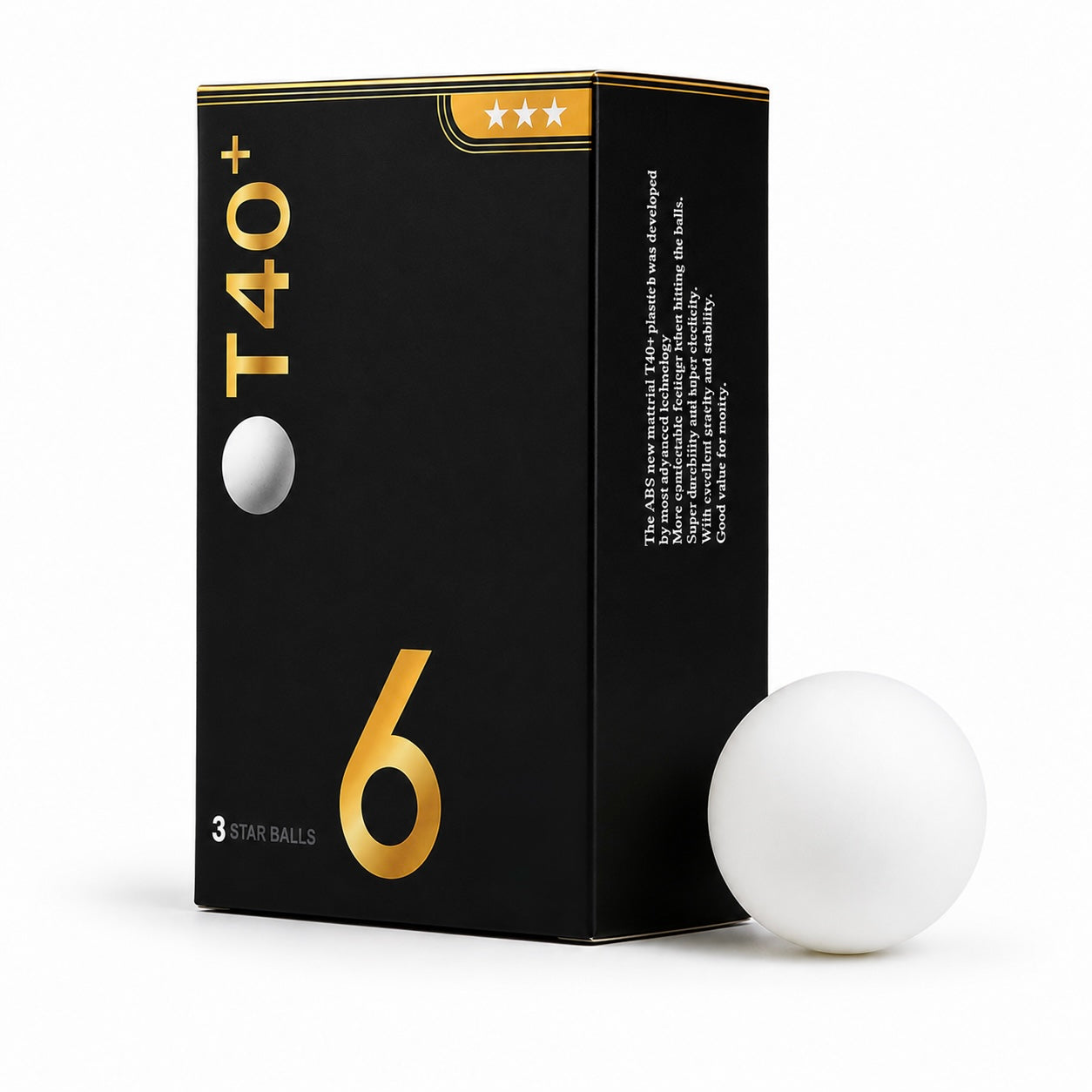 Balles de Tennis de Table TUTTLE T40+ 3 Étoiles ABS – Rebond Stable ITTF