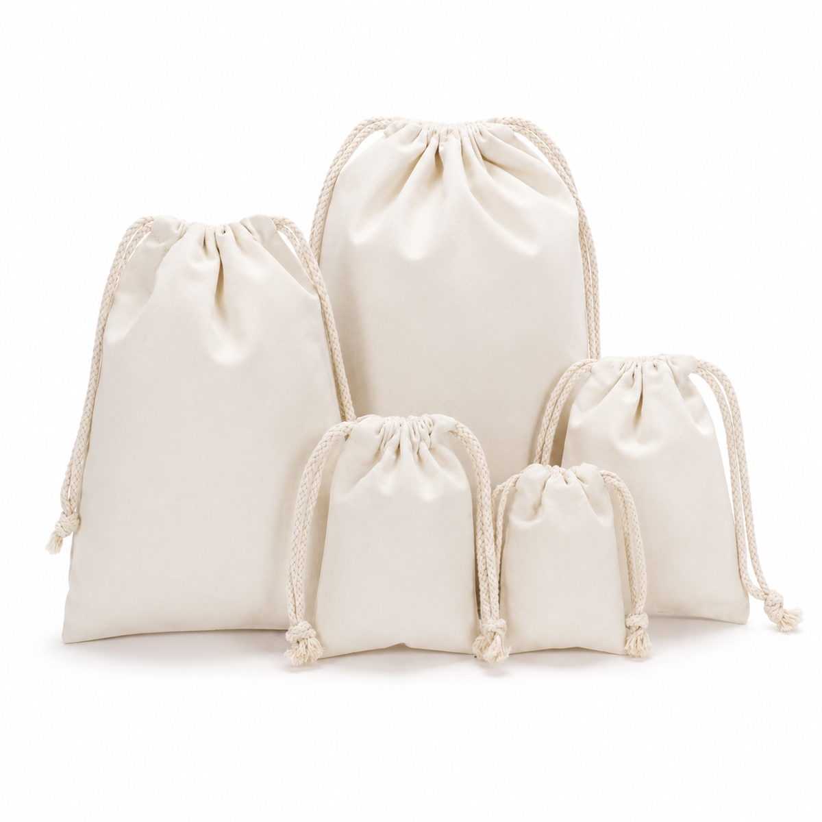 Pochette en Coton à Cordon - Sac de Rangement Multicolore