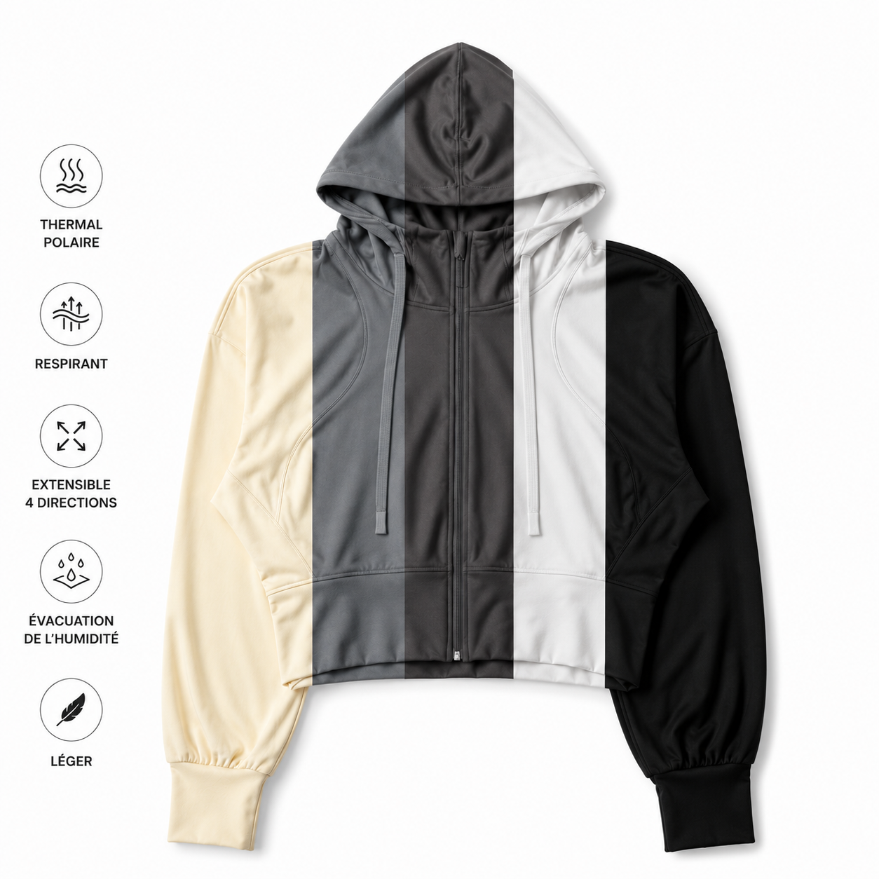 Veste à Capuche Padel Femme Zippée – Légère & Respirante | Sport Outdoor