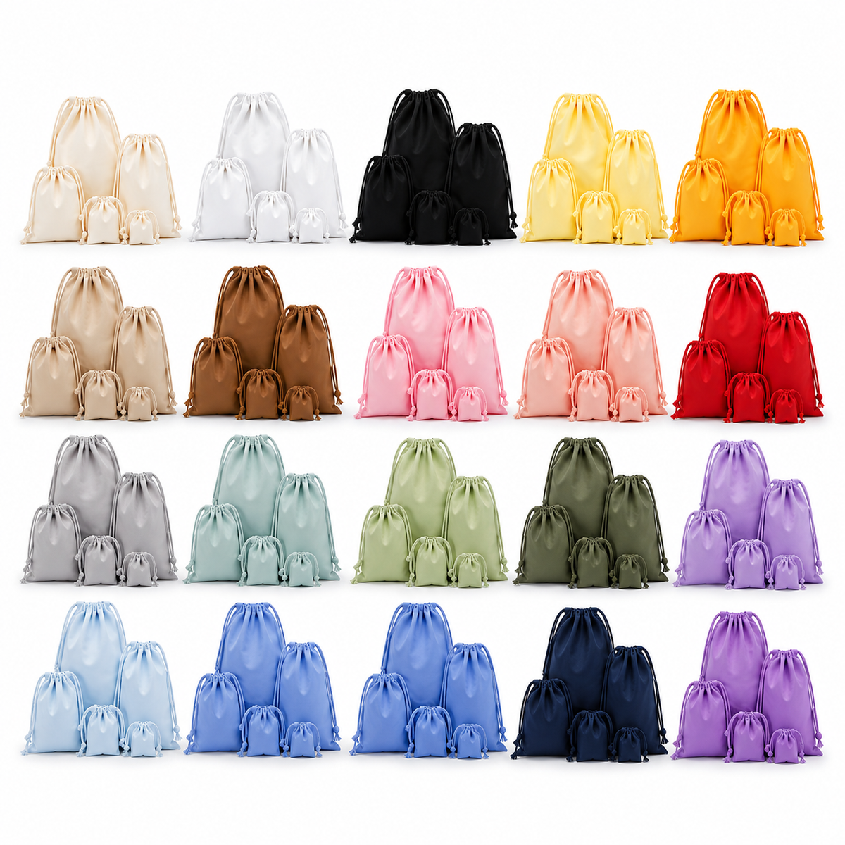 Pochette en Coton à Cordon - Sac de Rangement Multicolore