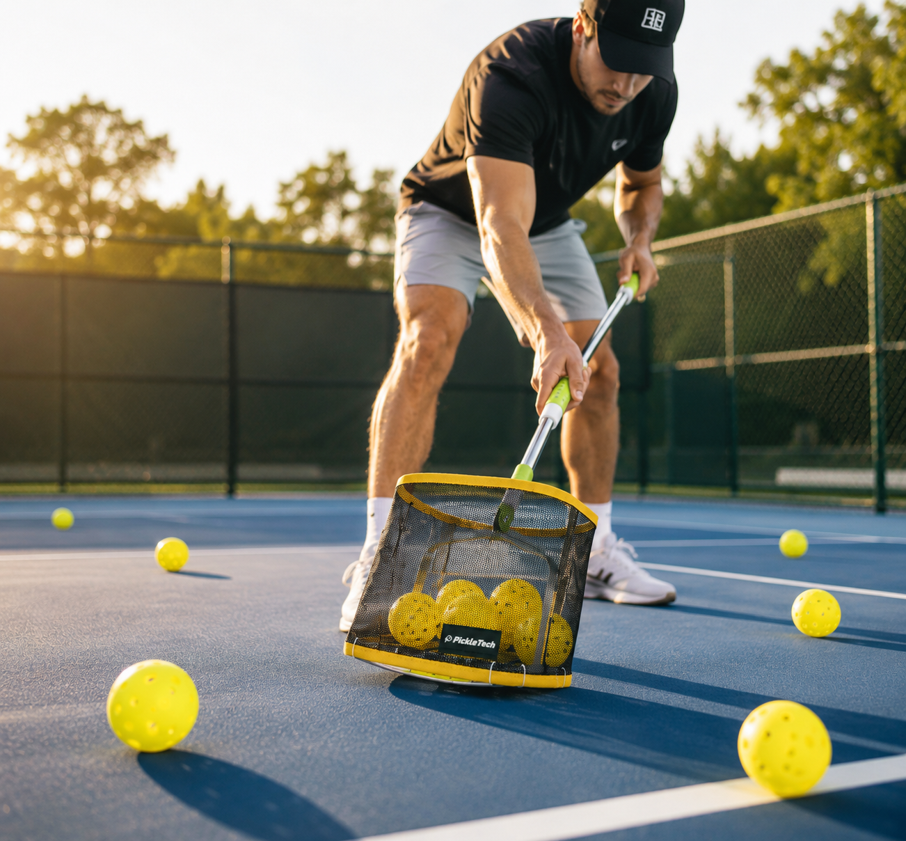 Ramasseur Balles Pickleball Télescopique | 180° | Acier Inoxydable