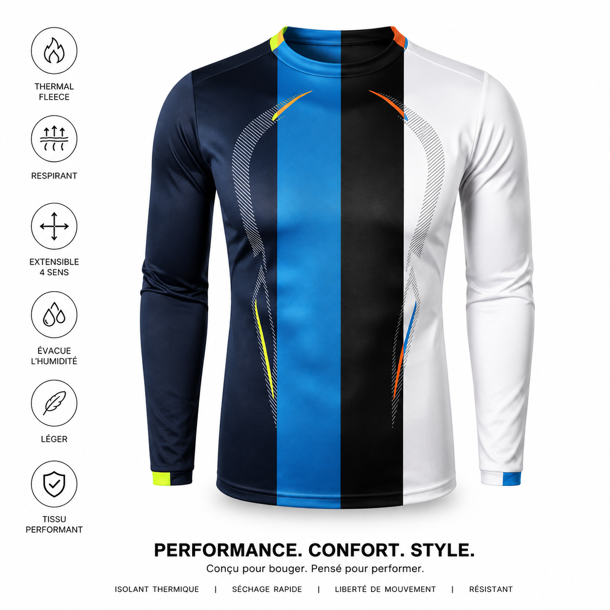 T-Shirt Manches Longues Padel Homme – Oversize, Respirant & Séchage Rapide
