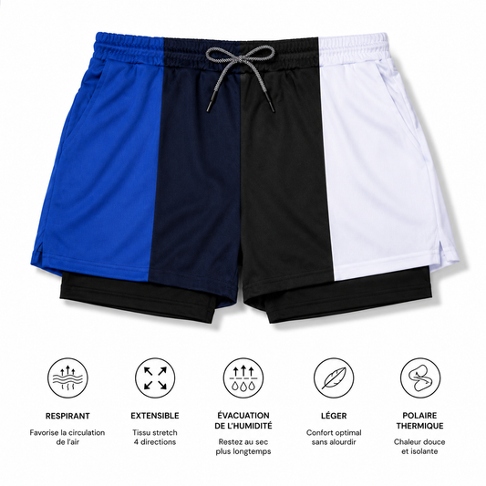 Short Padel Homme 2 en 1 – Doublure Intégrée & Séchage Rapide