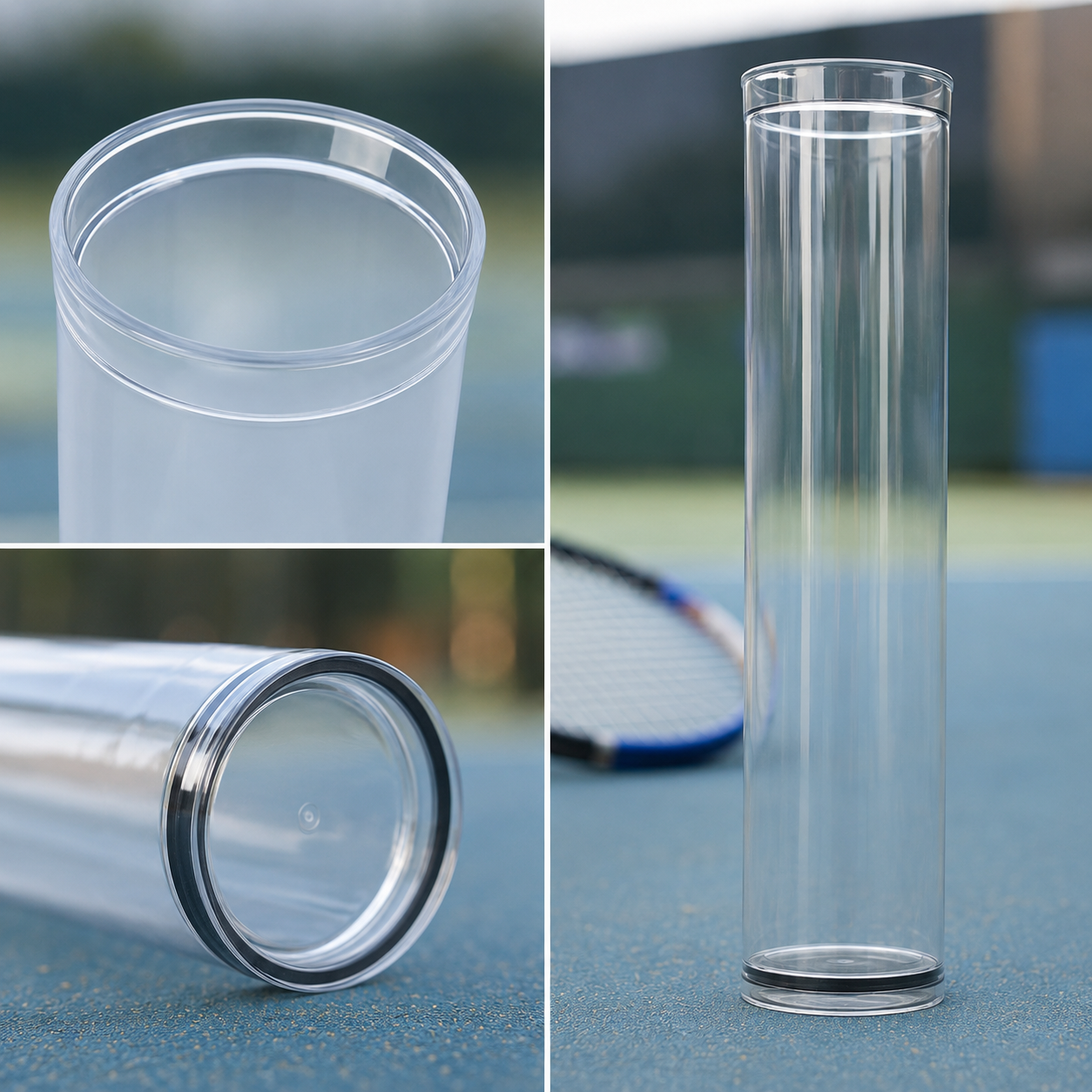 Tube de Rangement pour Volants de Badminton – Transparent, Acrylique