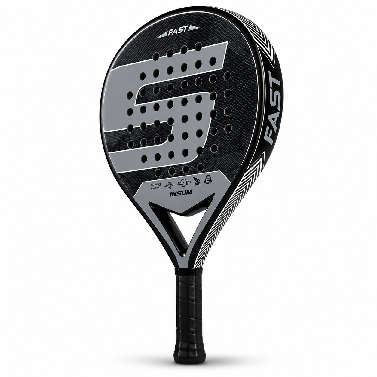 Raquette de Padel Carbon Fiber Black  – Légère & Puissante | Noyau EVA | Débutant à Intermédiaire