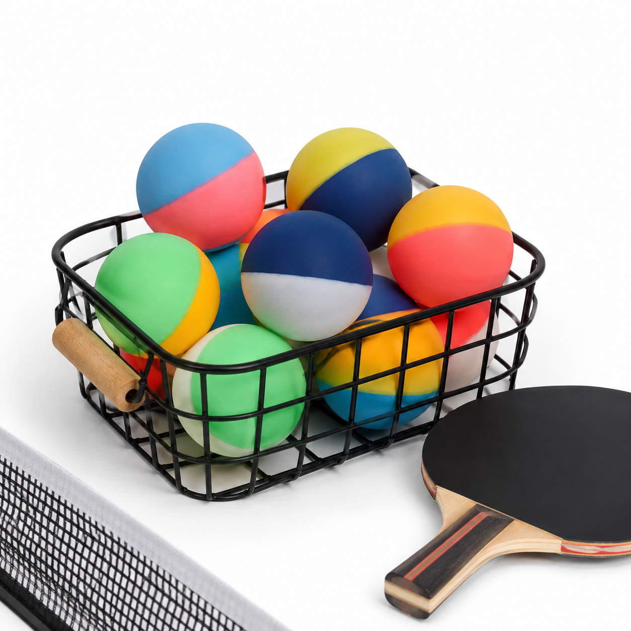 Balles de Ping-Pong Bicolores 40mm – Lot Multicolore