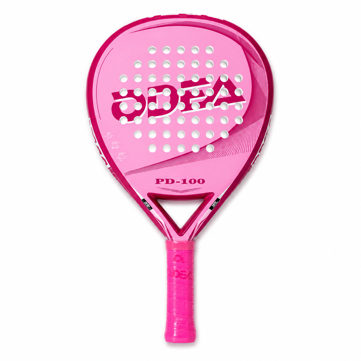Raquette Padel Fibre de Verre Forme Ronde – 34mm, Balance Neutre, Débutant & Intermédiaire Motif Rose